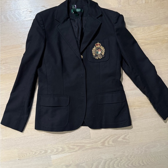 Lauren Ralph Lauren Black Blazer with Crest - Picture 1 of 8